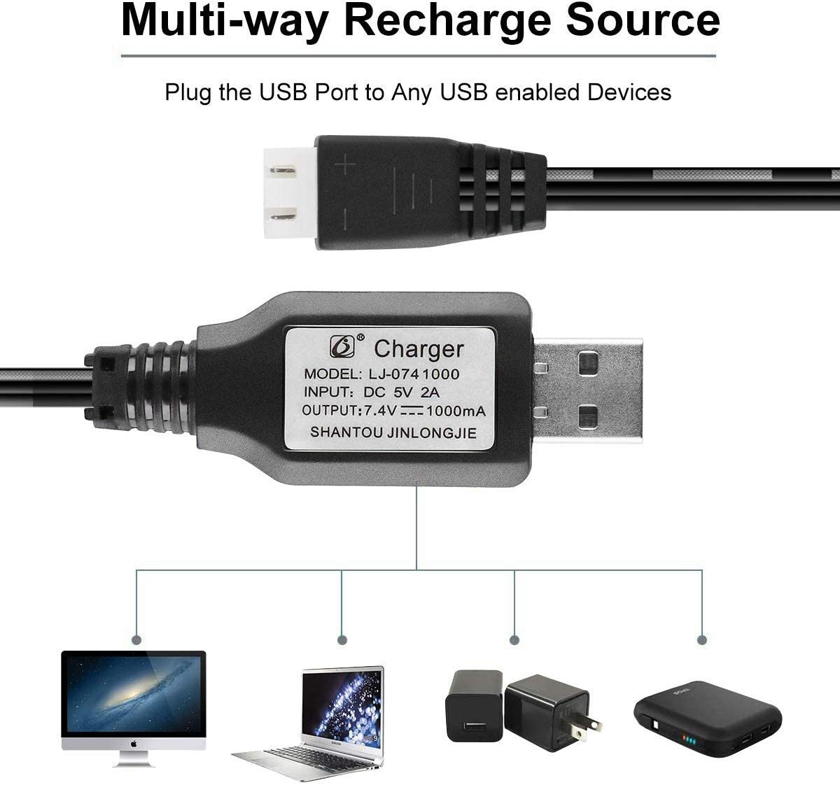 1-Pack XH-3P Balance 7.4V 1A L - Fpv Drone Charger recension och pris
