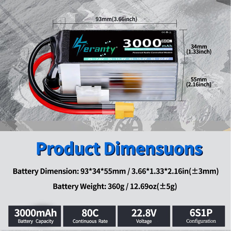 TERANTY 6S 22.8V 3000mAh 80C/1 - Fpv Drone Charger recension och pris